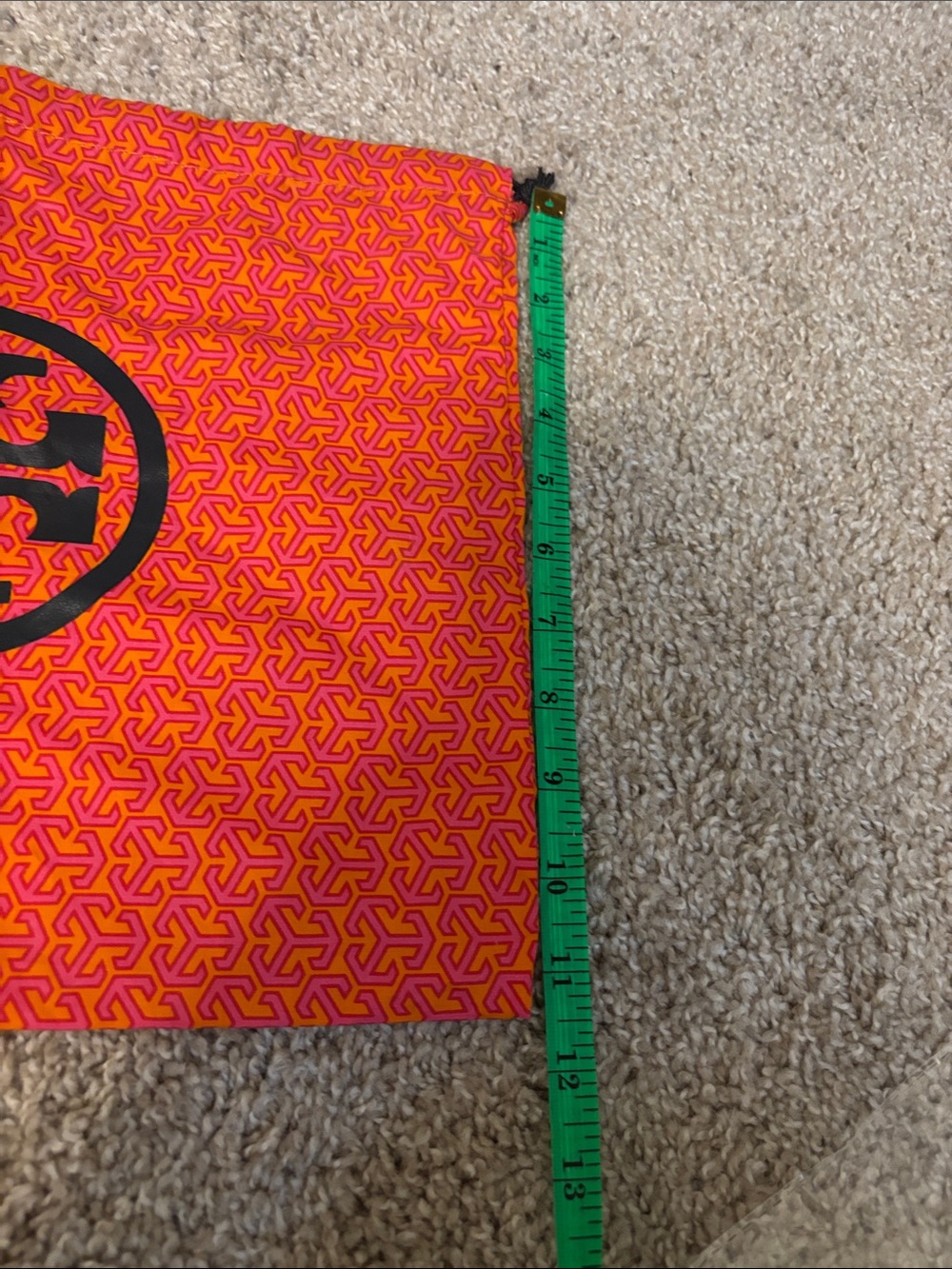 Tory Burch Orange and Black Logo Drawstring Pouch - Picture 10 of 10